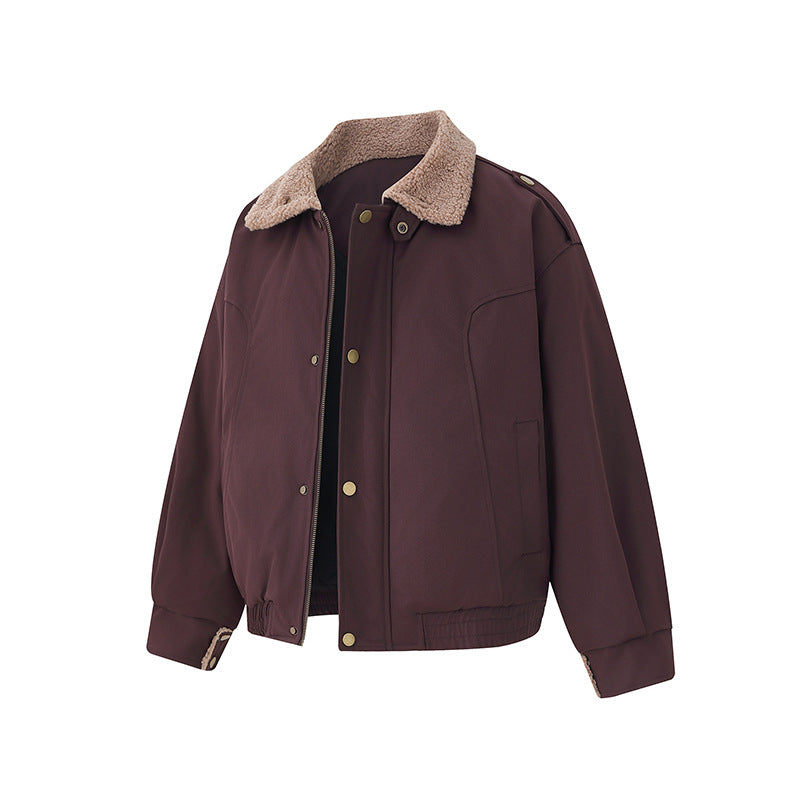 Style Vintage Lapel Jacket for Men, Casual Loose Thick Cotton Coat, Two-Piece Design, Streetwear Fashion