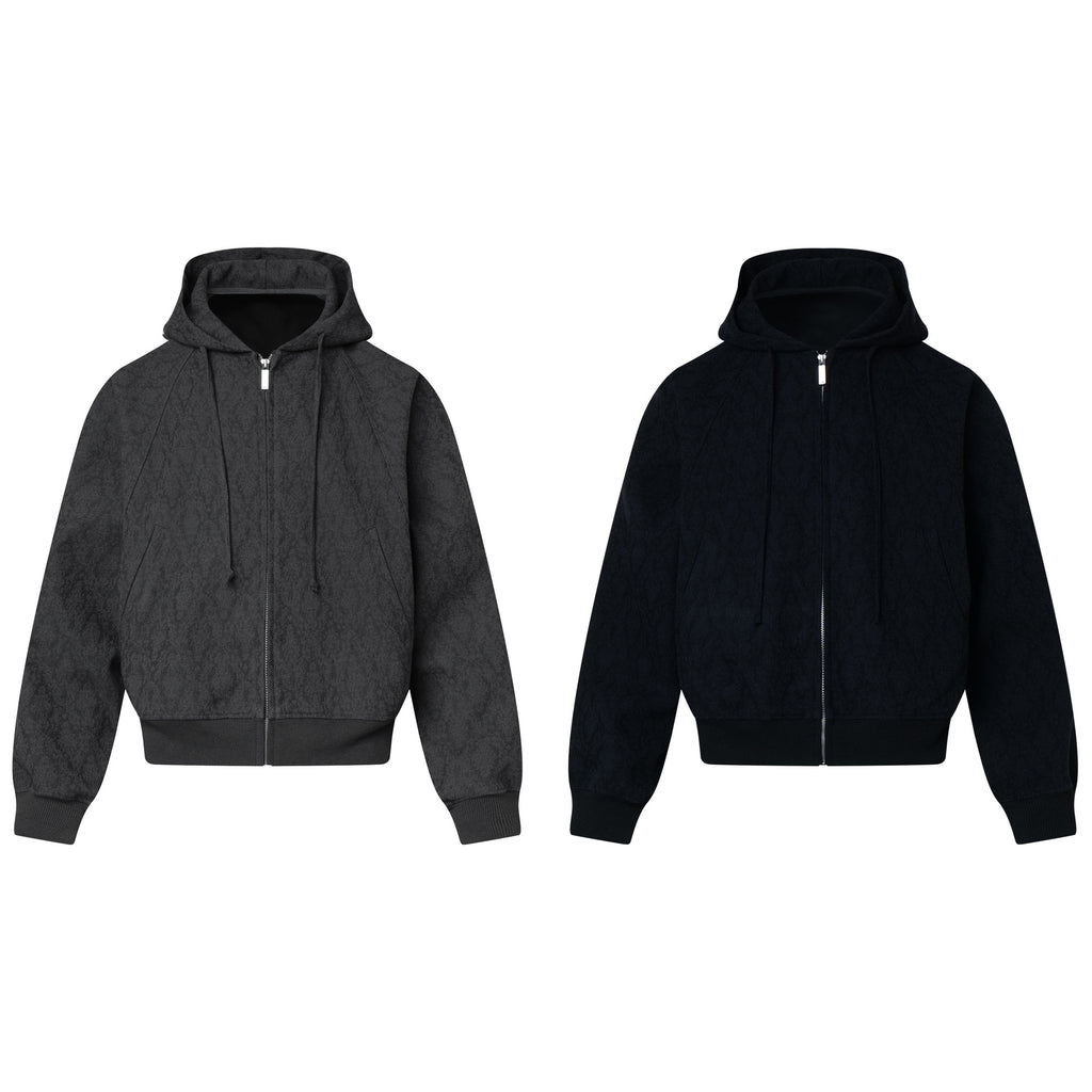 Diamond patterned jacket with zipper sweatshirt for men