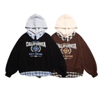 Fake two hooded sweatshirts for men