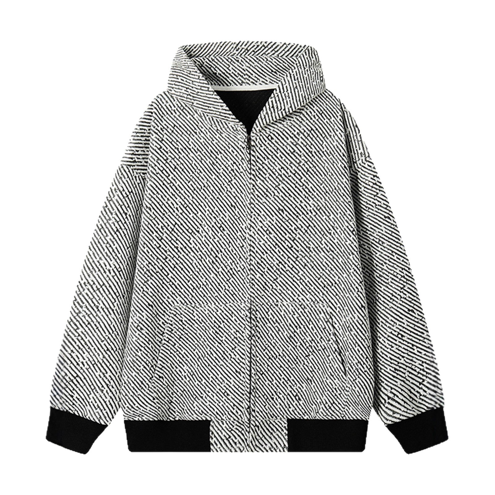 Style Textured Hoodie Jacket for Men and Women, Autumn Vintage Streetwear Couple Hoodie, High-Street Heavyweight Chic Wind Top