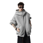 Style Heavyweight Hoodie for Men Casual Streetwear, Oversized Hooded Sweatshirt High Neck Fashionable and Relaxed Fit
