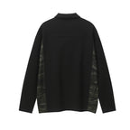Sportswear camouflage patchwork POLO lapel sweatshirt for men