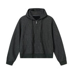 Diamond patterned jacket with zipper sweatshirt for men
