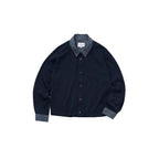 High-End Look Mock Two-Piece Stripe Shirt Hoodie Jacket for Men, Autumn Stylish Layered Open Front Top Flight Jacket