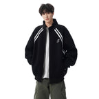 Street Style Stand Collar Jacket for Men and Women Autumn Winter Casual Oversized Patchwork Baseball Jacket Couple Hoodie Coat