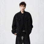 Barn Style Brown Cargo Jacket Men Autumn Vintage Distressed Baseball Jacket Design Sense Cool Outerwear Trendy