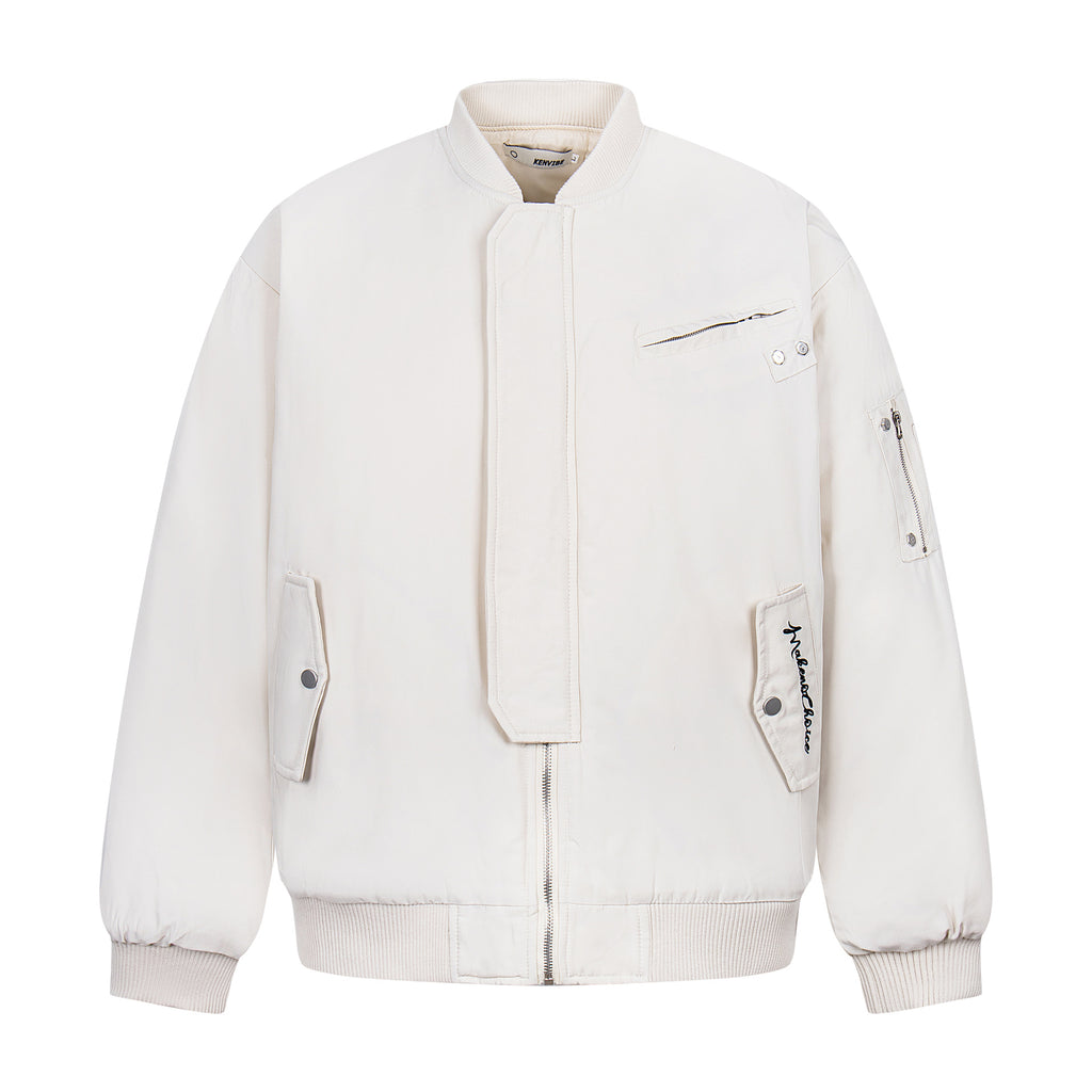 Letter embroidery stand collar jacket for men and women