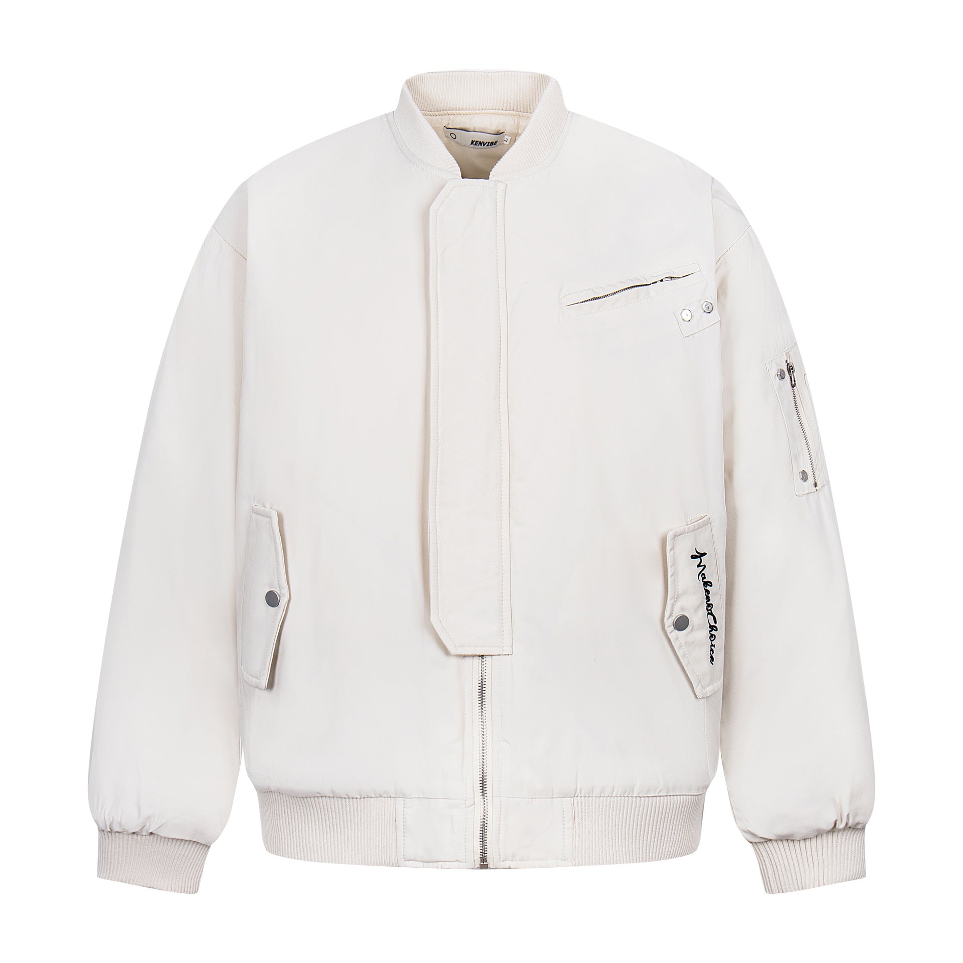 Letter embroidery stand collar jacket for men and women