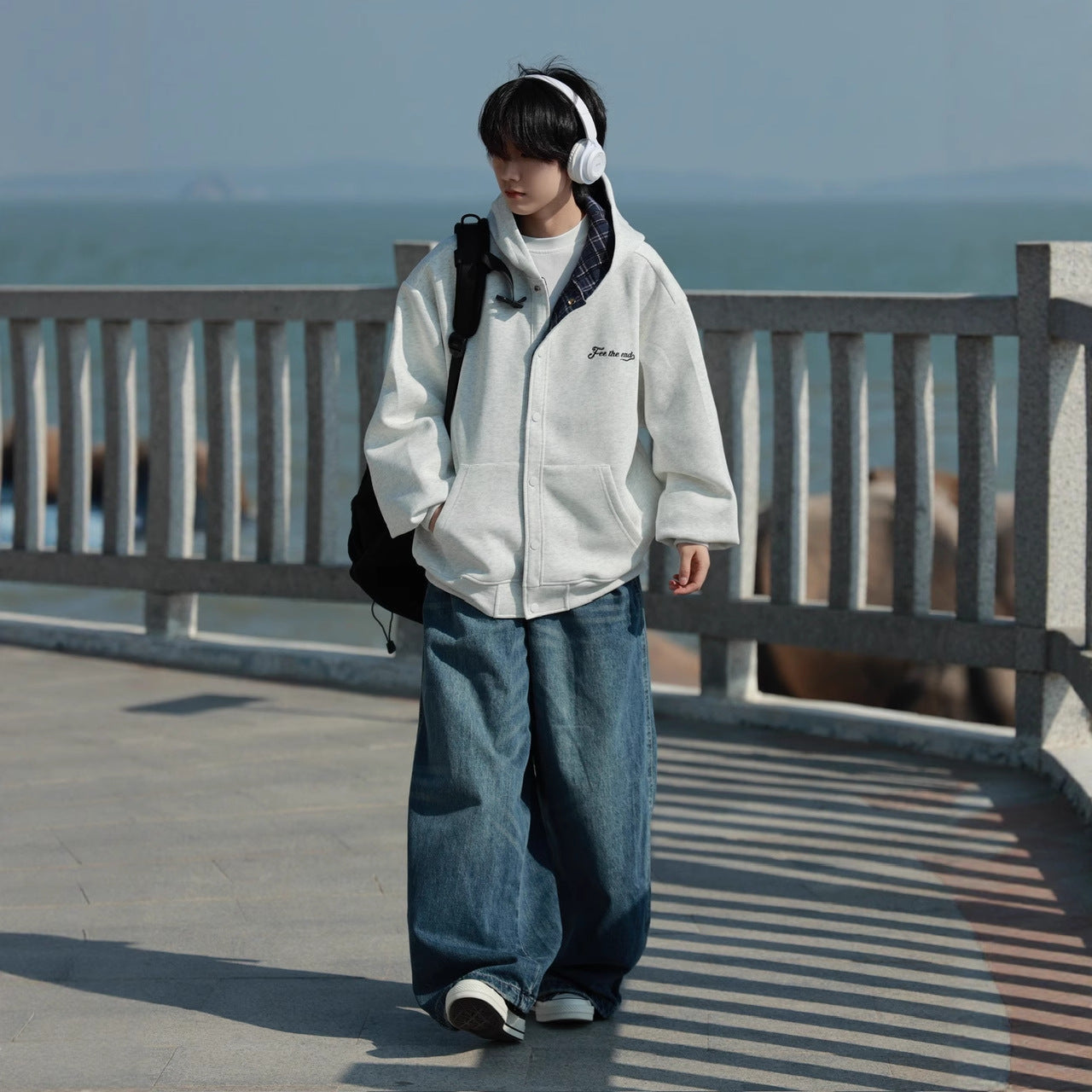 Spring Autumn Winter Heavyweight Hooded Color-blocked Sweatshirt for Men and Women, Loose Casual Retro Design Fashion Brand Zip-up Jacket Trendy