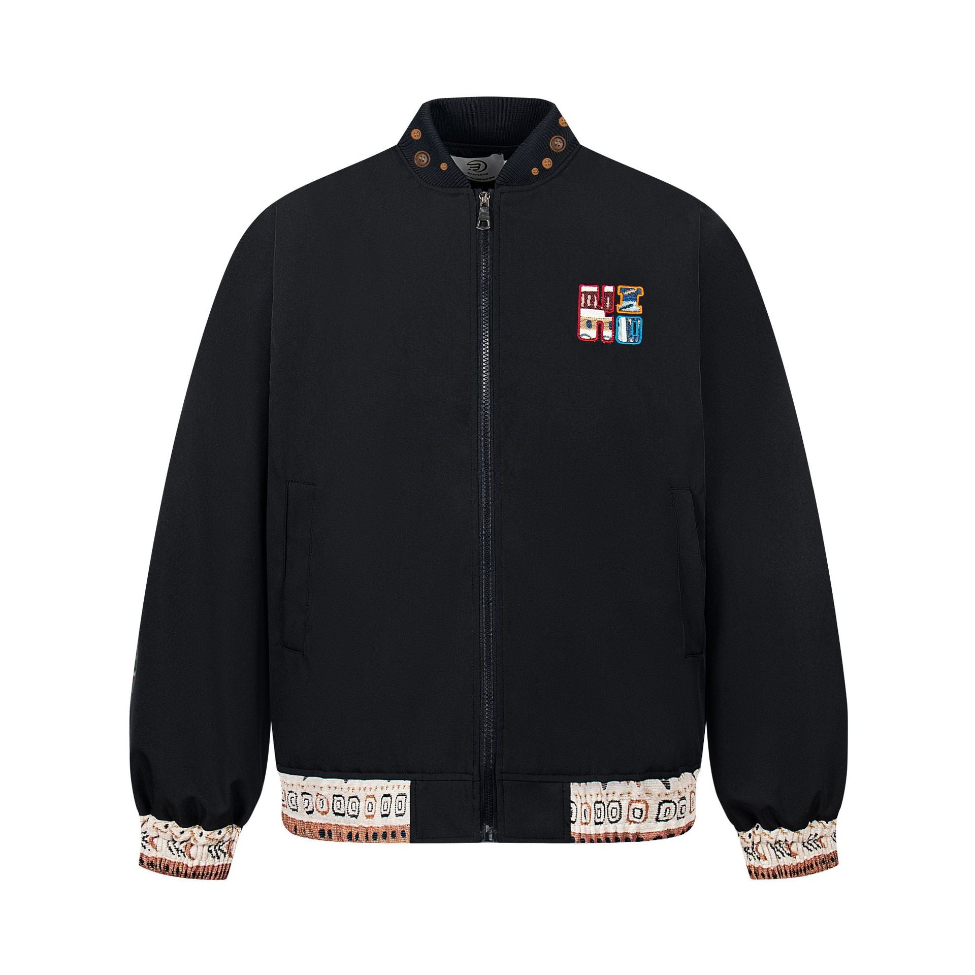 Ethnic style standing collar jacket for men