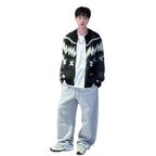 Festival Island Knit Cardigan for Men Winter Warm Loose Casual Stylish Couple Sweater Coat