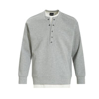 Henry collar undershirt fake two hoodies men