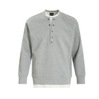 Henry collar undershirt fake two hoodies men