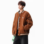 National Trend Ethnic Style Embroidered Woolen Baseball Jacket for Men and Women, Retro Heavyweight Couple Casual Jacket