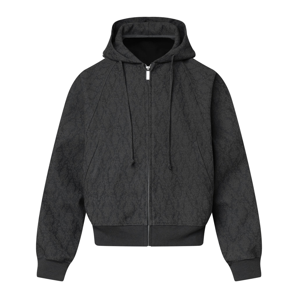 Diamond patterned jacket with zipper sweatshirt for men