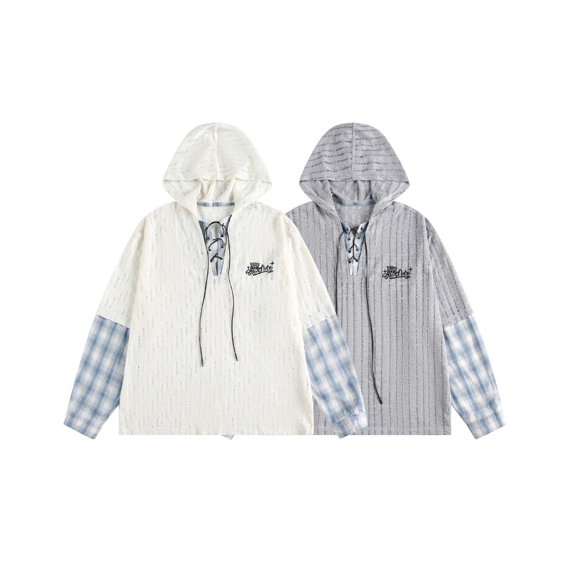 Fake two hoodies for men and women