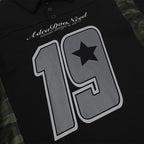 Sportswear camouflage patchwork POLO lapel sweatshirt for men