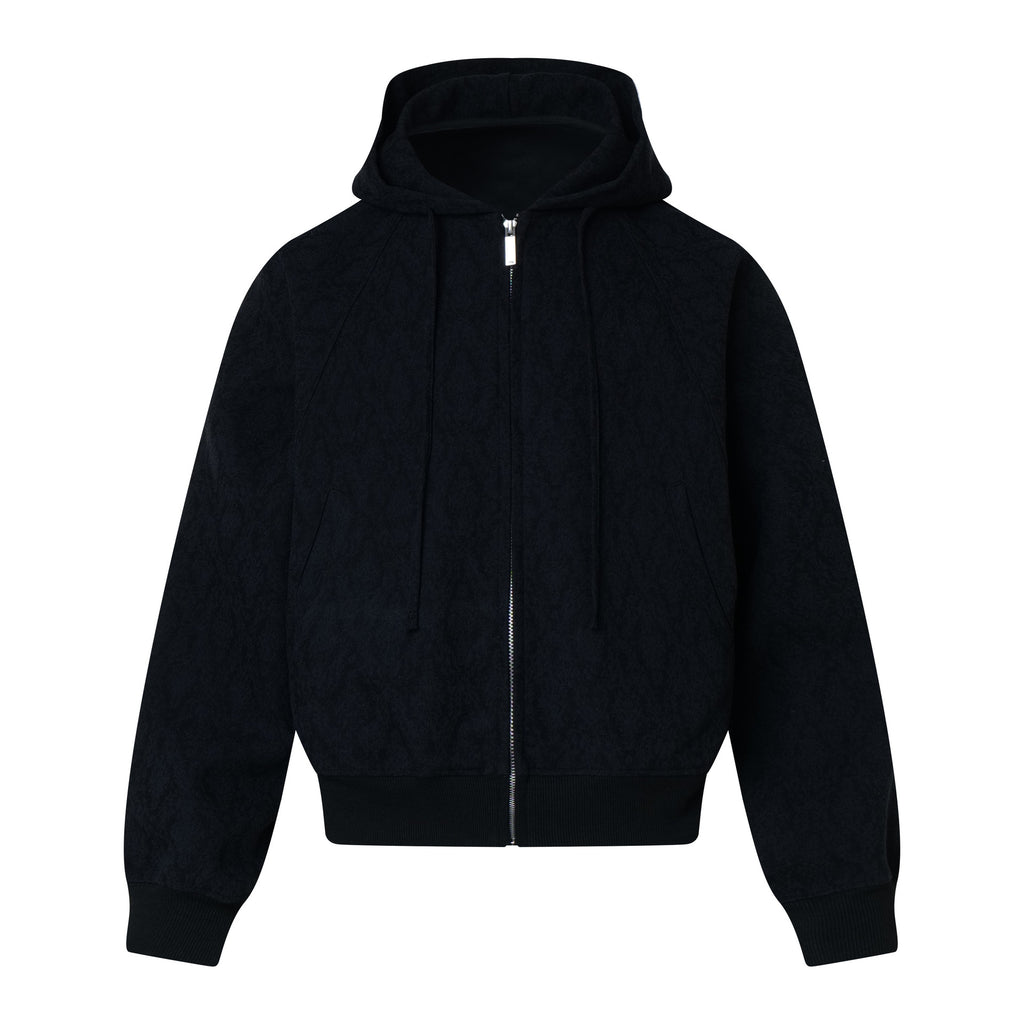 Diamond patterned jacket with zipper sweatshirt for men