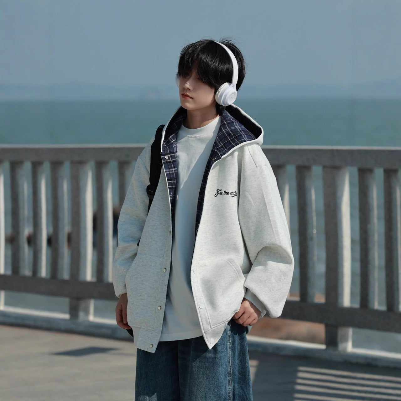 Spring Autumn Winter Heavyweight Hooded Color-blocked Sweatshirt for Men and Women, Loose Casual Retro Design Fashion Brand Zip-up Jacket Trendy