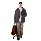 Heavyweight Dark Gray Knit Cardigan Sweater for Men and Women Autumn/Winter Fashion Clean Fit Versatile Lazy Thick Hooded Outerwear