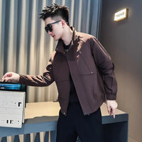 Edgy Streetwear Stand-Up Collar Jacket for Men, Deconstructed Casual Fashion Outerwear Men's Winter Top