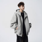 Style Heavyweight Hoodie for Men Casual Streetwear, Oversized Hooded Sweatshirt High Neck Fashionable and Relaxed Fit