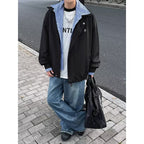 Checkered splicing fake two-piece jacket for men and women