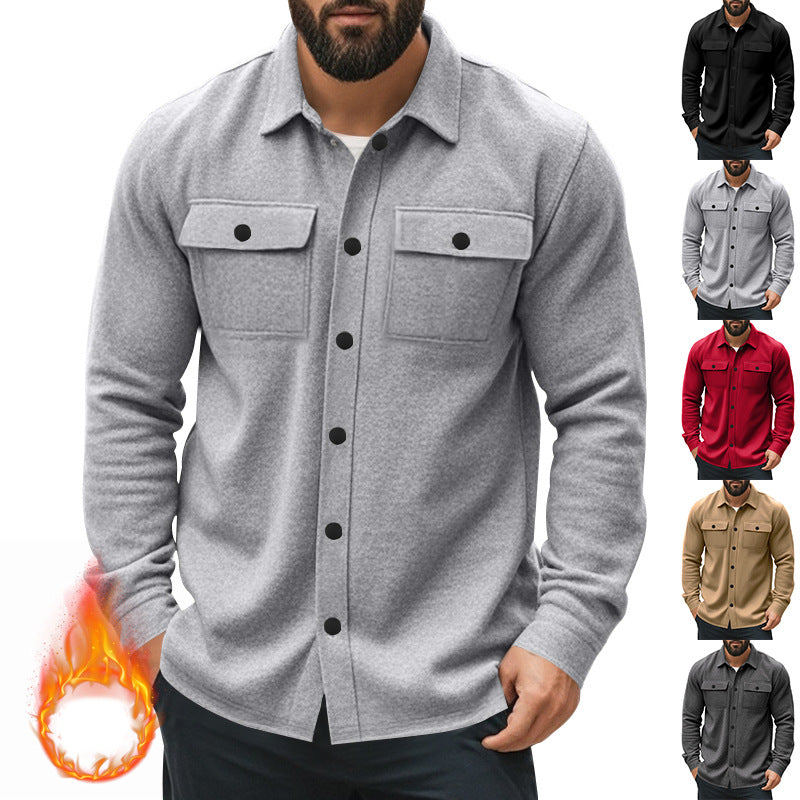 American casual men's single breasted solid color casual jacket jacket for men