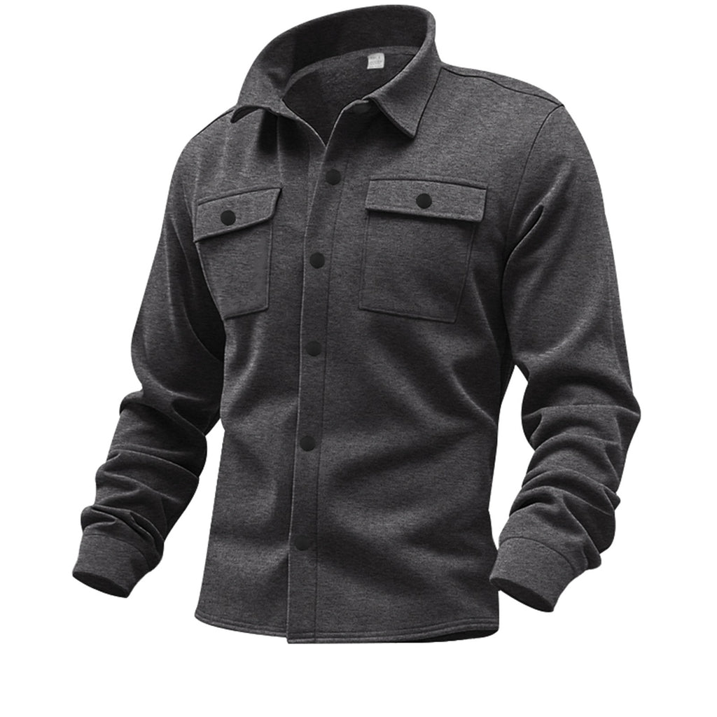 American casual men's single breasted solid color casual jacket jacket for men