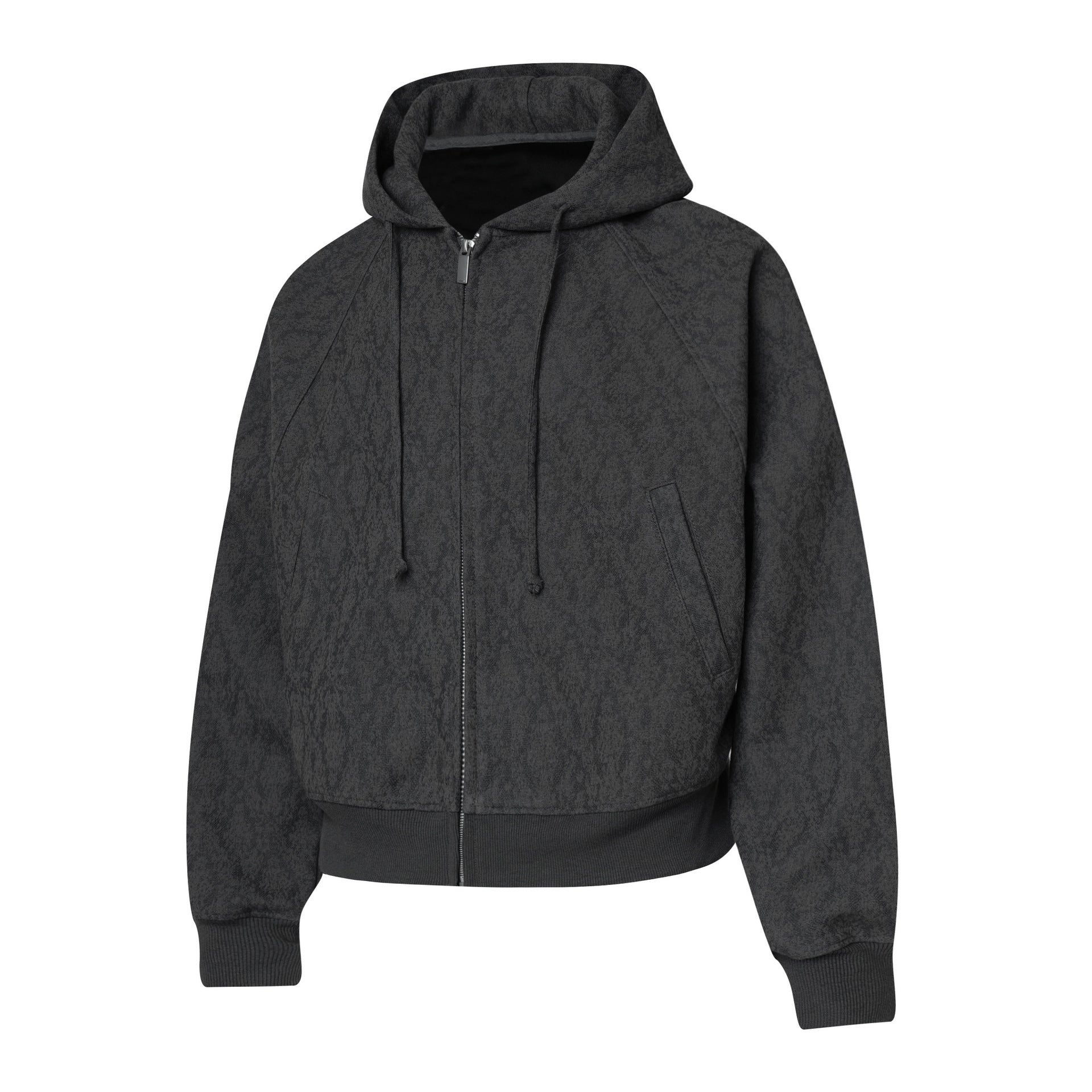 Diamond patterned jacket with zipper sweatshirt for men