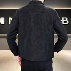 Suede Jacket Men Autumn Winter Fashion Brand Turn-down Collar Slim Fit Trendy Outerwear