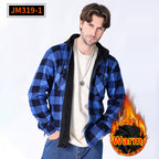 Casual fleece hooded checkered shirt for men outerwear for men