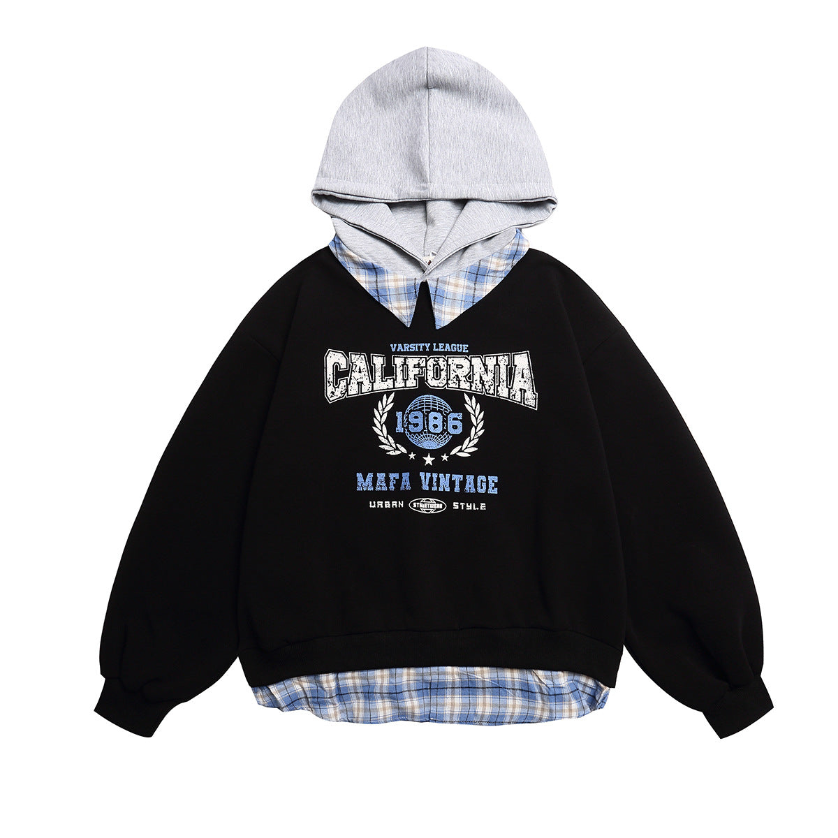 Fake two hooded sweatshirts for men