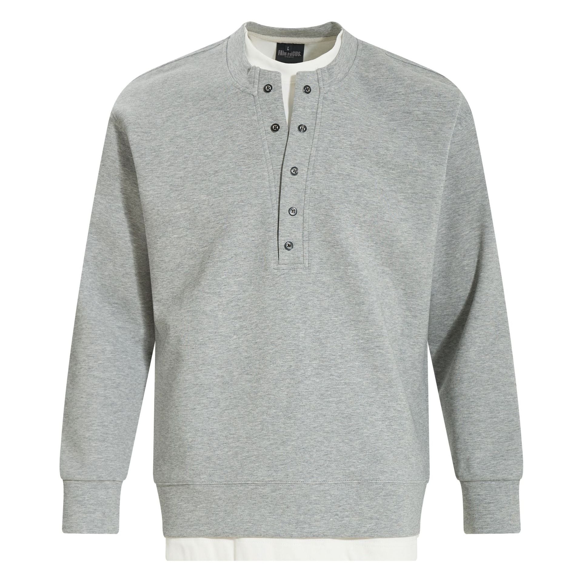 Henry collar undershirt fake two hoodies men