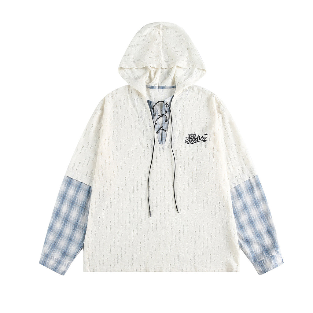 Fake two hoodies for men and women