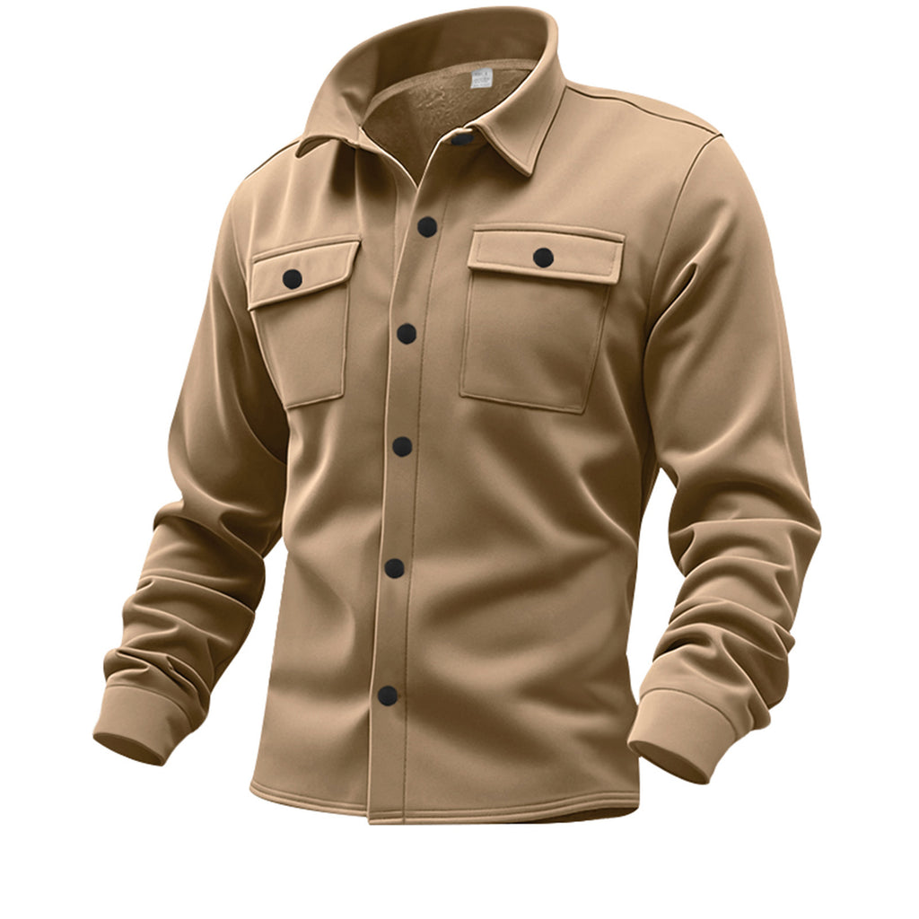 American casual men's single breasted solid color casual jacket jacket for men