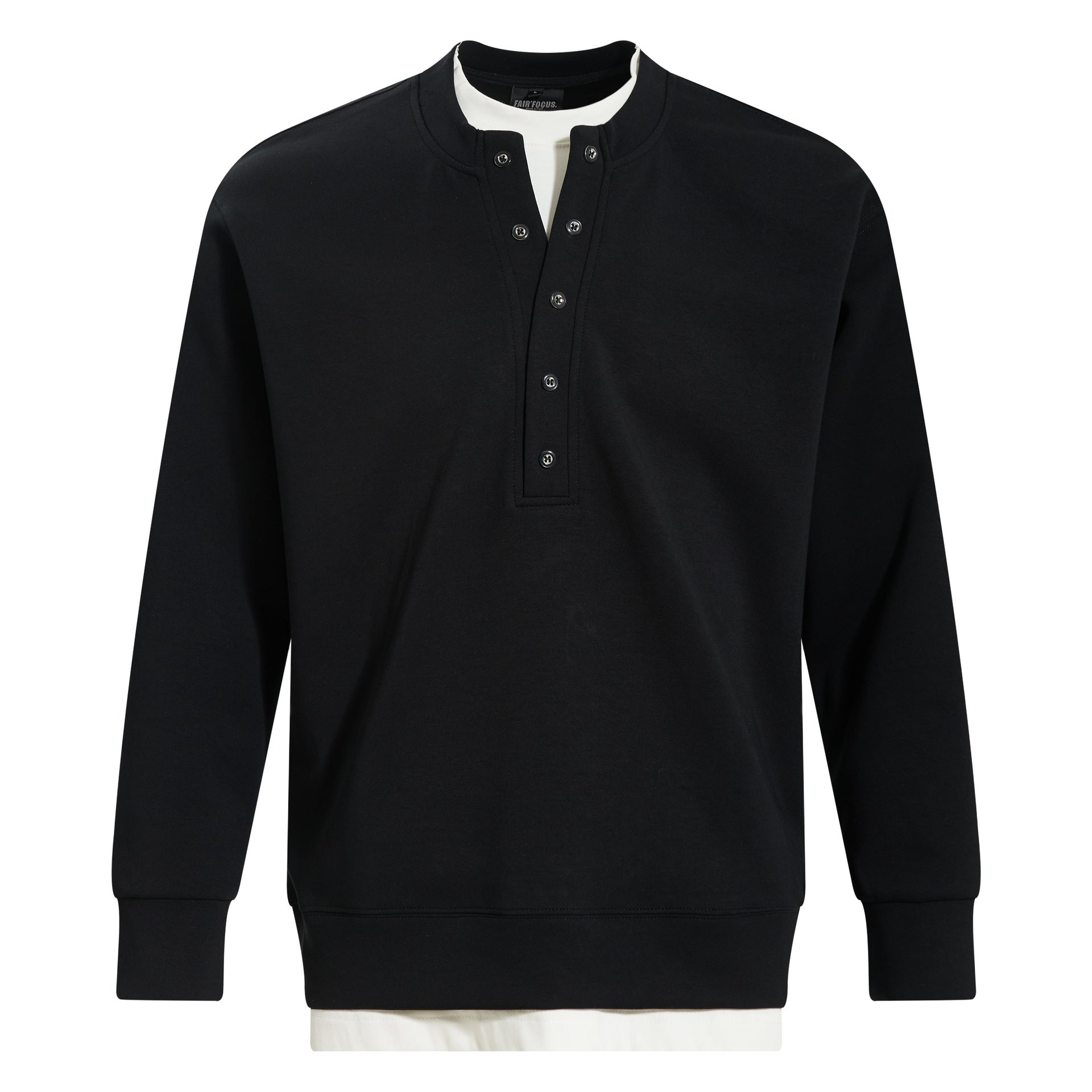 Henry collar undershirt fake two hoodies men