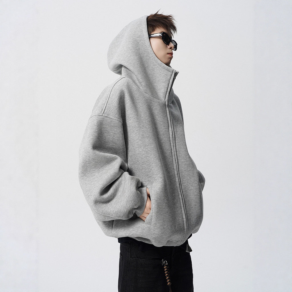 Style Heavyweight Hoodie for Men Casual Streetwear, Oversized Hooded Sweatshirt High Neck Fashionable and Relaxed Fit