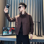 Edgy Streetwear Stand-Up Collar Jacket for Men, Deconstructed Casual Fashion Outerwear Men's Winter Top