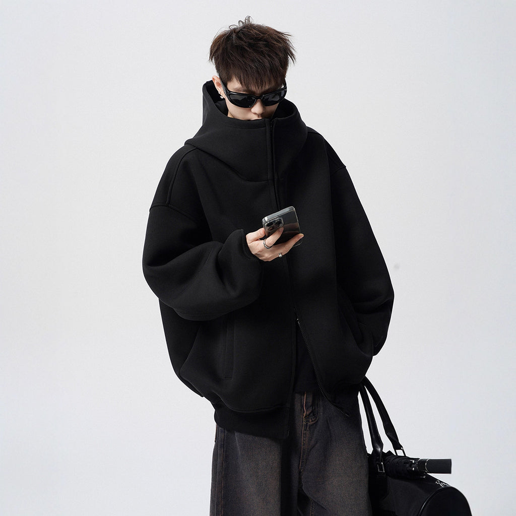 Style Heavyweight Hoodie for Men Casual Streetwear, Oversized Hooded Sweatshirt High Neck Fashionable and Relaxed Fit