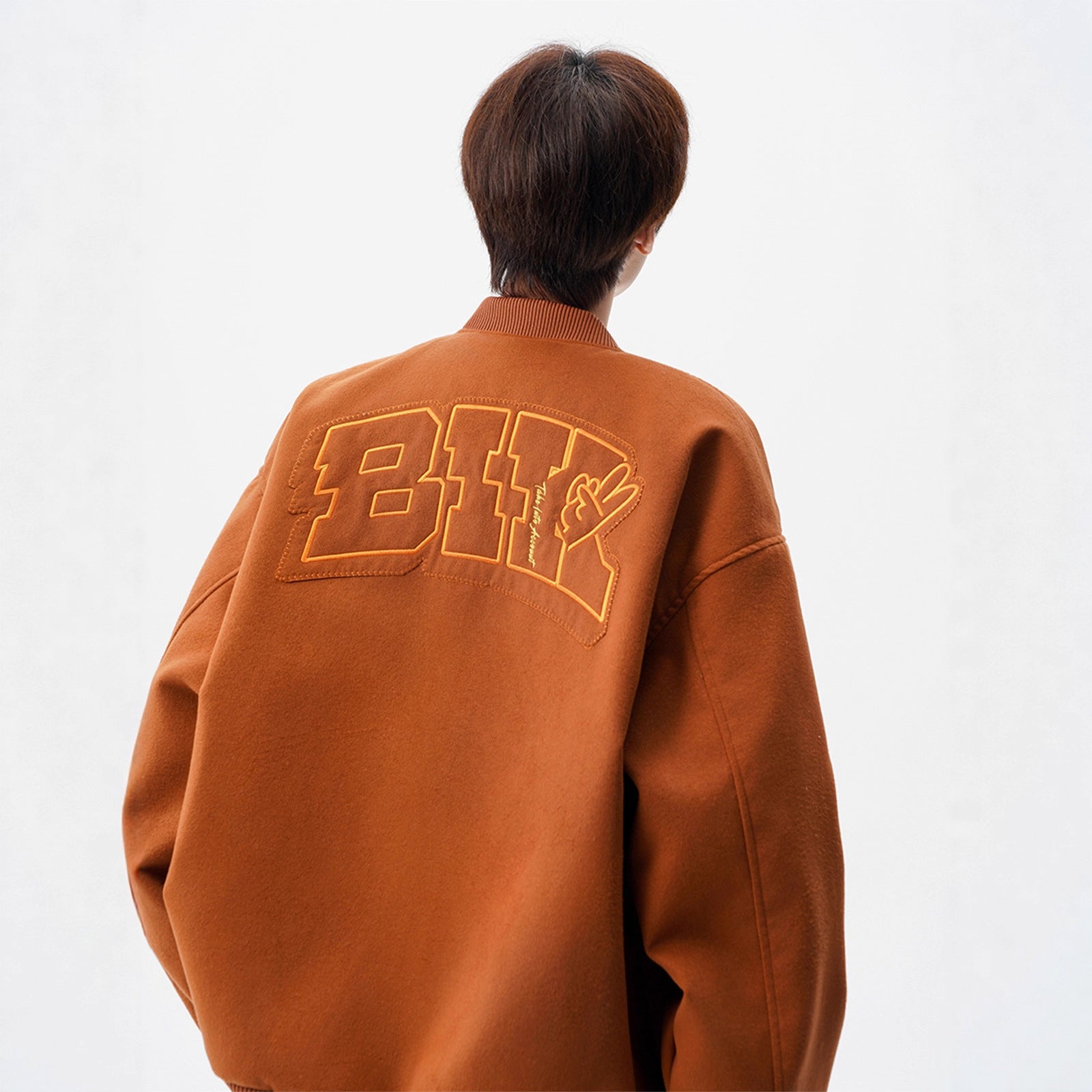 Embroidered Wool Baseball Jacket for Men and Women, High-Street Design, Vintage Streetwear Style Flight Jacket