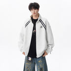Street Style Stand Collar Jacket for Men and Women Autumn Winter Casual Oversized Patchwork Baseball Jacket Couple Hoodie Coat